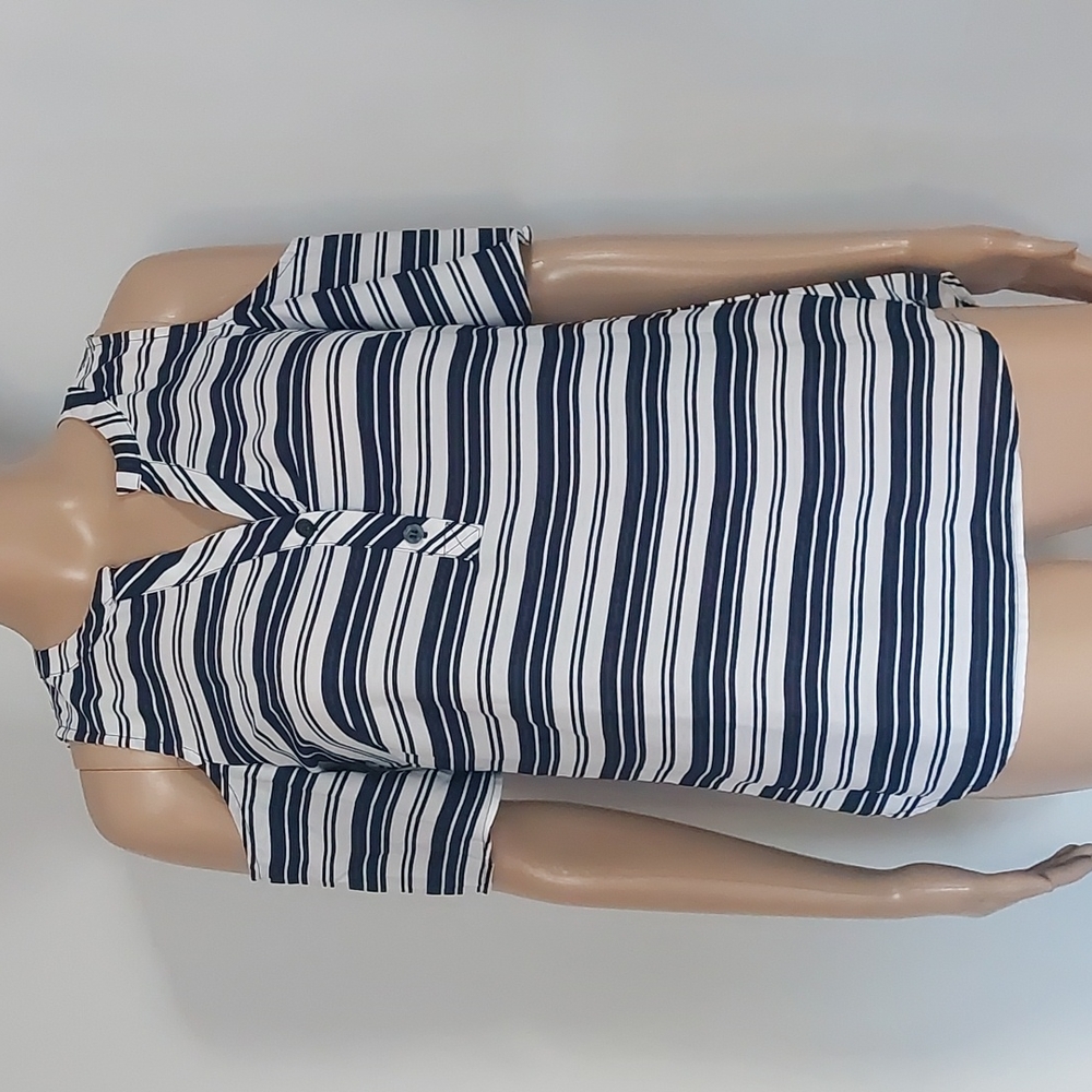 New York & company‎ striped cold shoulder womens blouse size XS